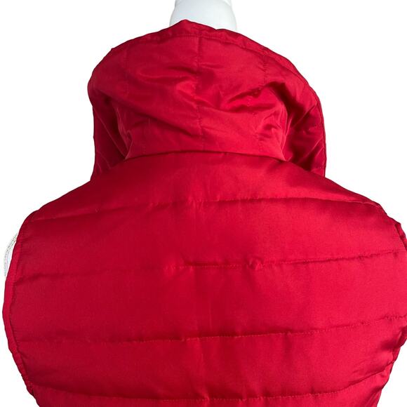 Kenneth Cole Reaction Puffer Vest Size M Red Down Feathers Zip Pockets Collar - Picture 8 of 12